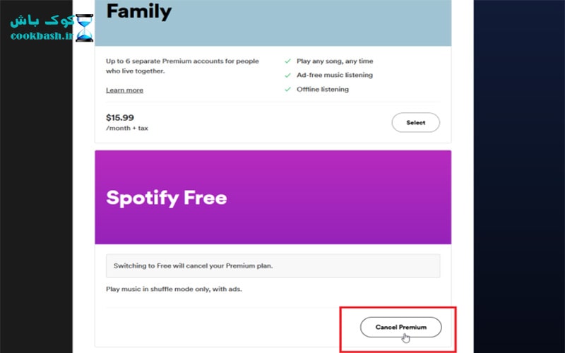 Spotify Premium را لغو کنید