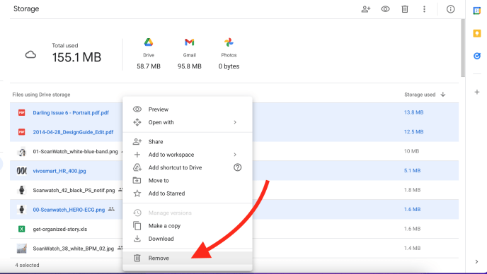 آموزش حذف فایل های اضافه در گوگل درایو (Google Drive)